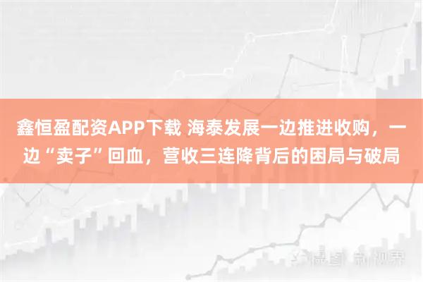 鑫恒盈配资APP下载 海泰发展一边推进收购，一边“卖子”回血，营收三连降背后的困局与破局