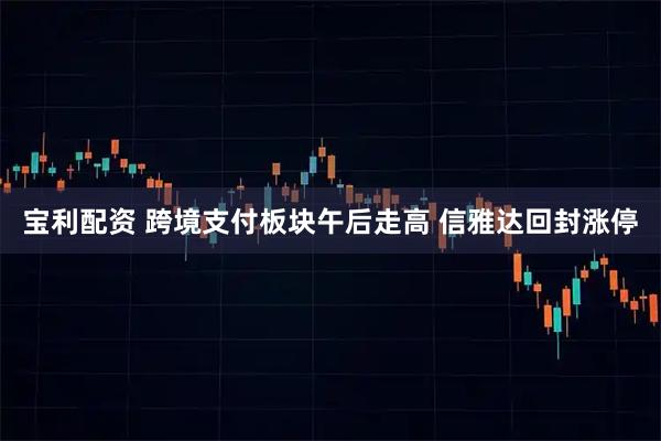宝利配资 跨境支付板块午后走高 信雅达回封涨停
